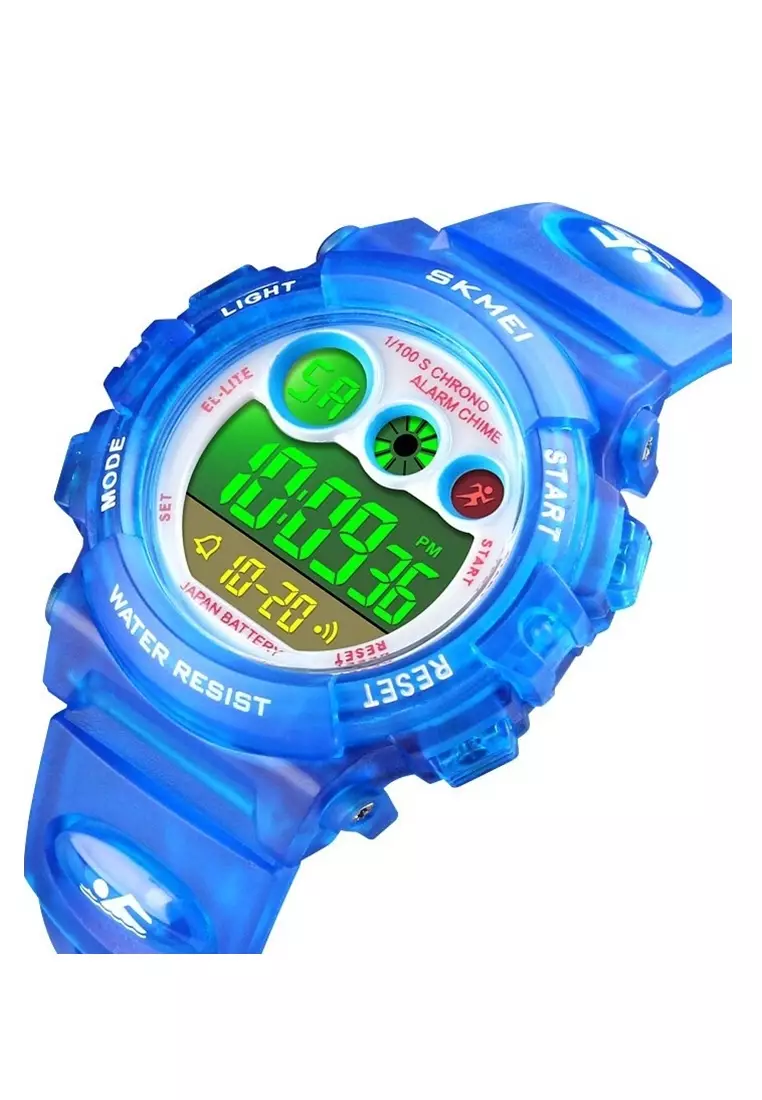 Jam Tangan Olahraga Wanita LED Waterproof 50m Strap Tali Material PU IS36 ORIGINAL