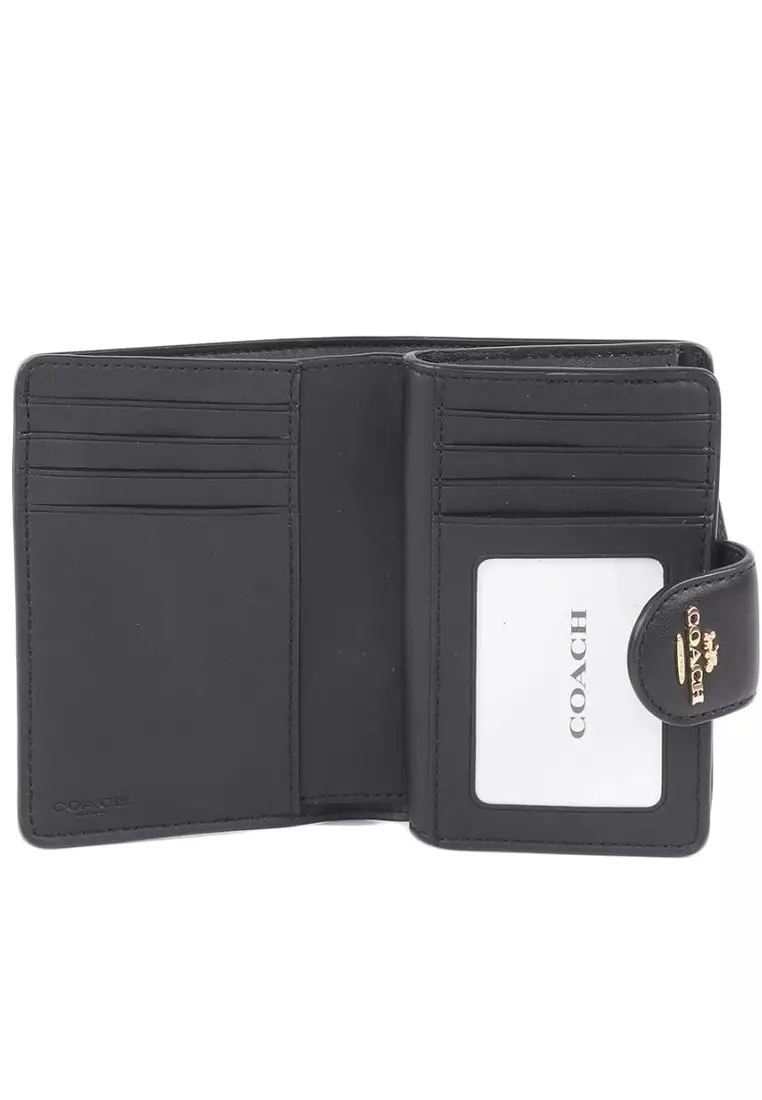Medium Corner Zip Wallet In Signature Canvas - Walnut/Black