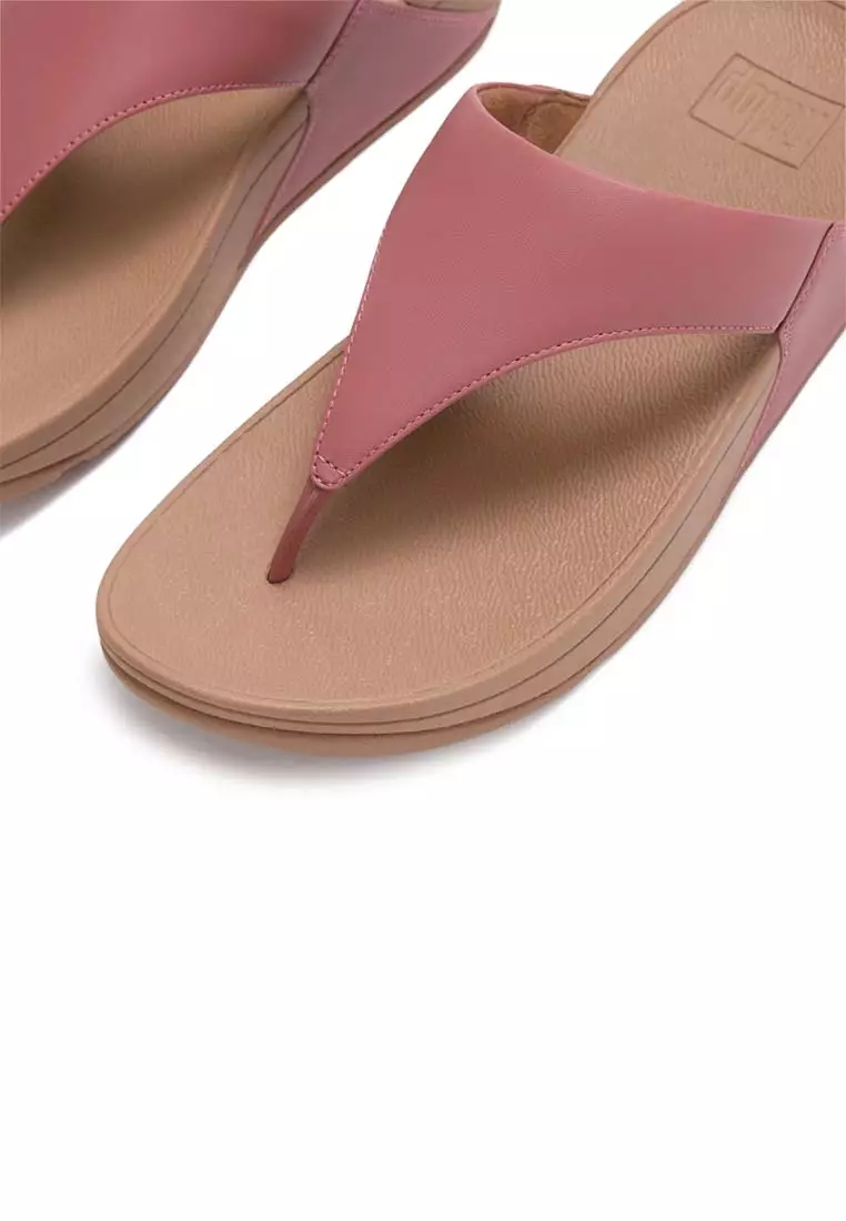 FitFlop LULU Leather Toe-Post Sandals - Rust Rose (I88-D62)