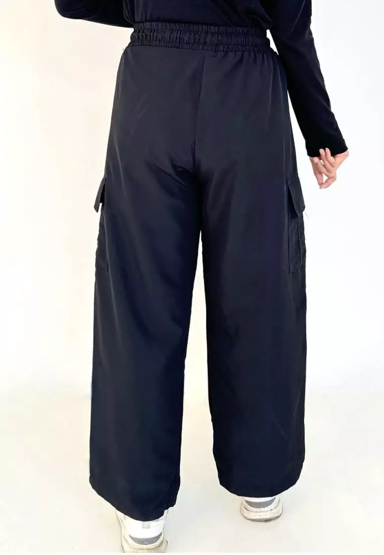 BUY 1 GET 1 FREE Alia Cargo Pants [Black - Pink]