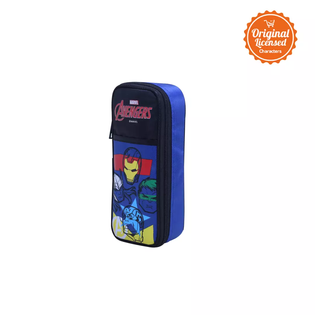 Tempat Pensil Avengers Original – Pencil Case Avengers Biru 22x9 cm | Kotak Pensil Anak Marvel