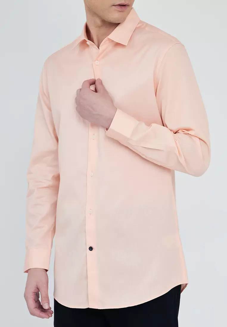 Slim Fit Textured Dress Shirt
