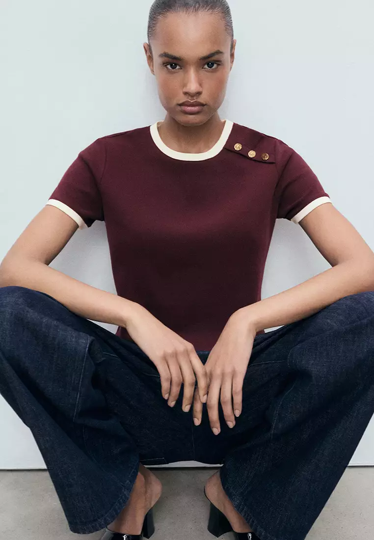 Buttoned Cotton T-Shirt