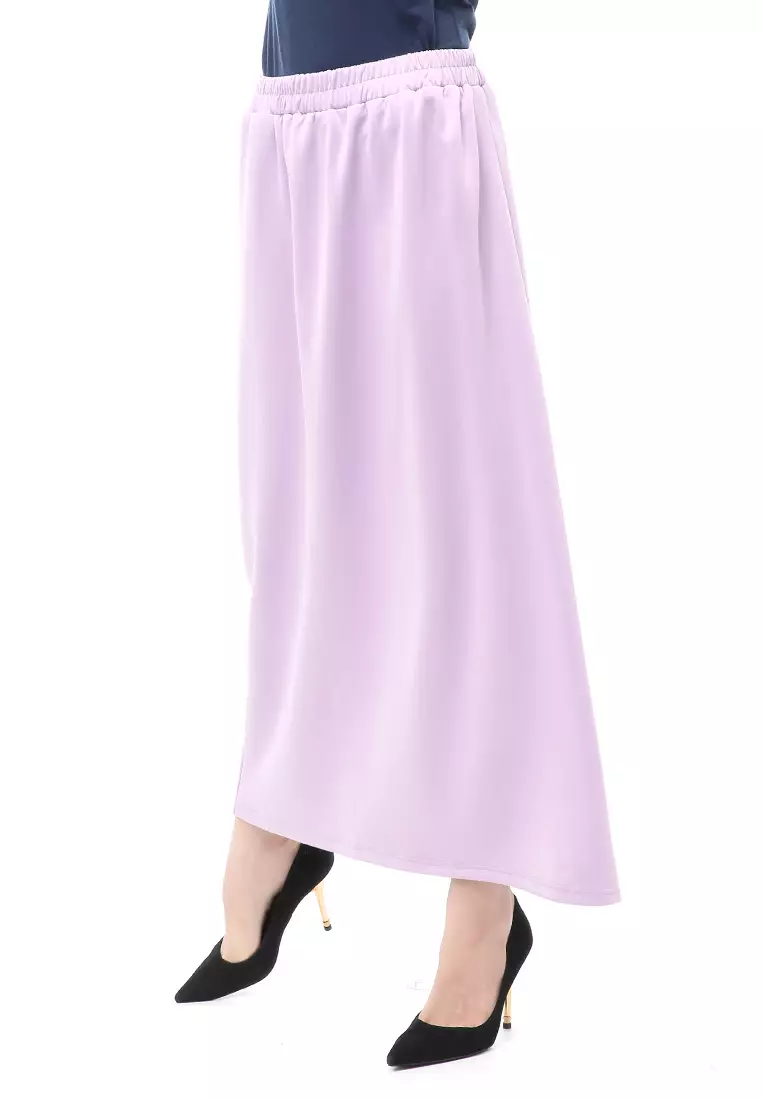 Rok Panjang Muslimah Polos Bawahan Wanita Regular Fit All Size - Violet