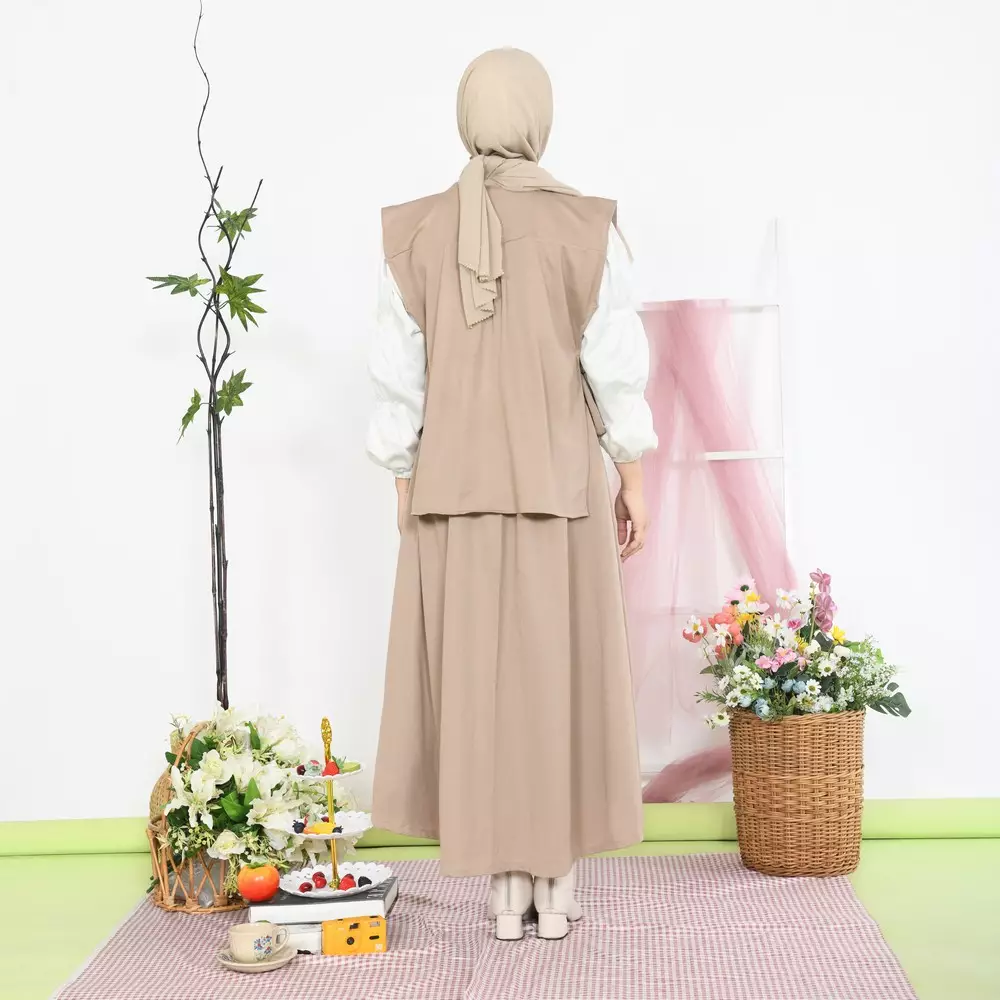 Amari One Set Vest Skirt - Khaki M19707 R39S6