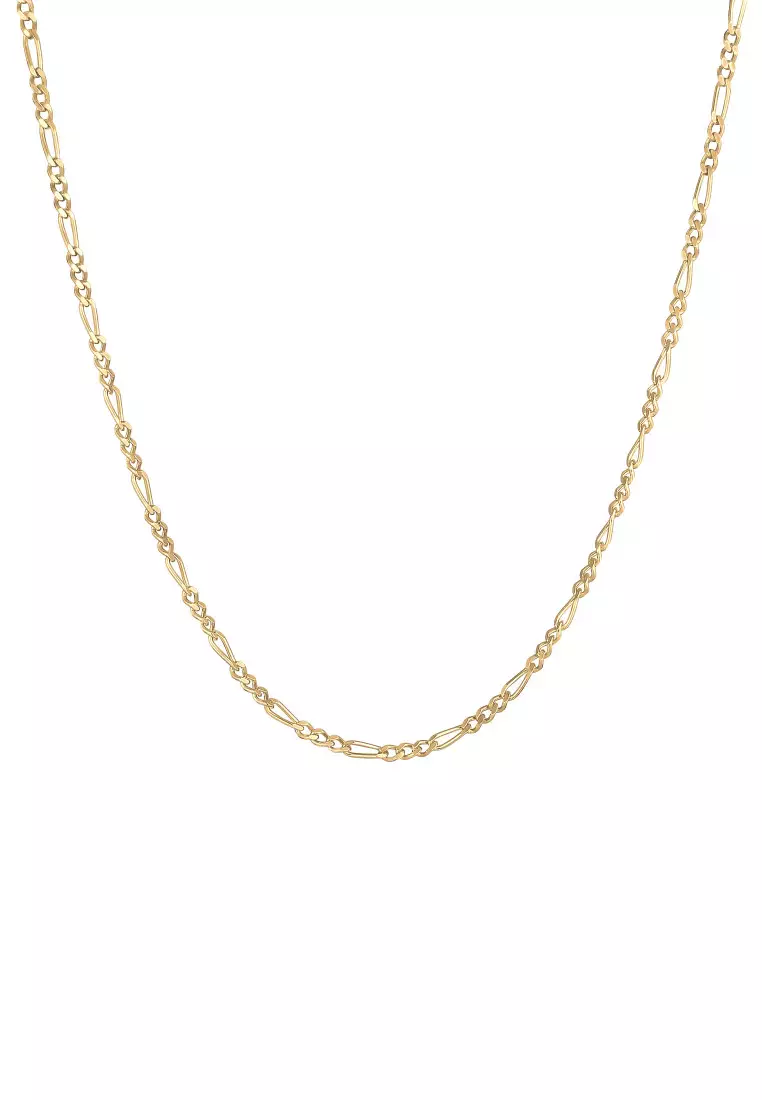 EXCLUSIVE Kalung Perhiasan Perak 925 Pria Figaro Chain Gold Plated