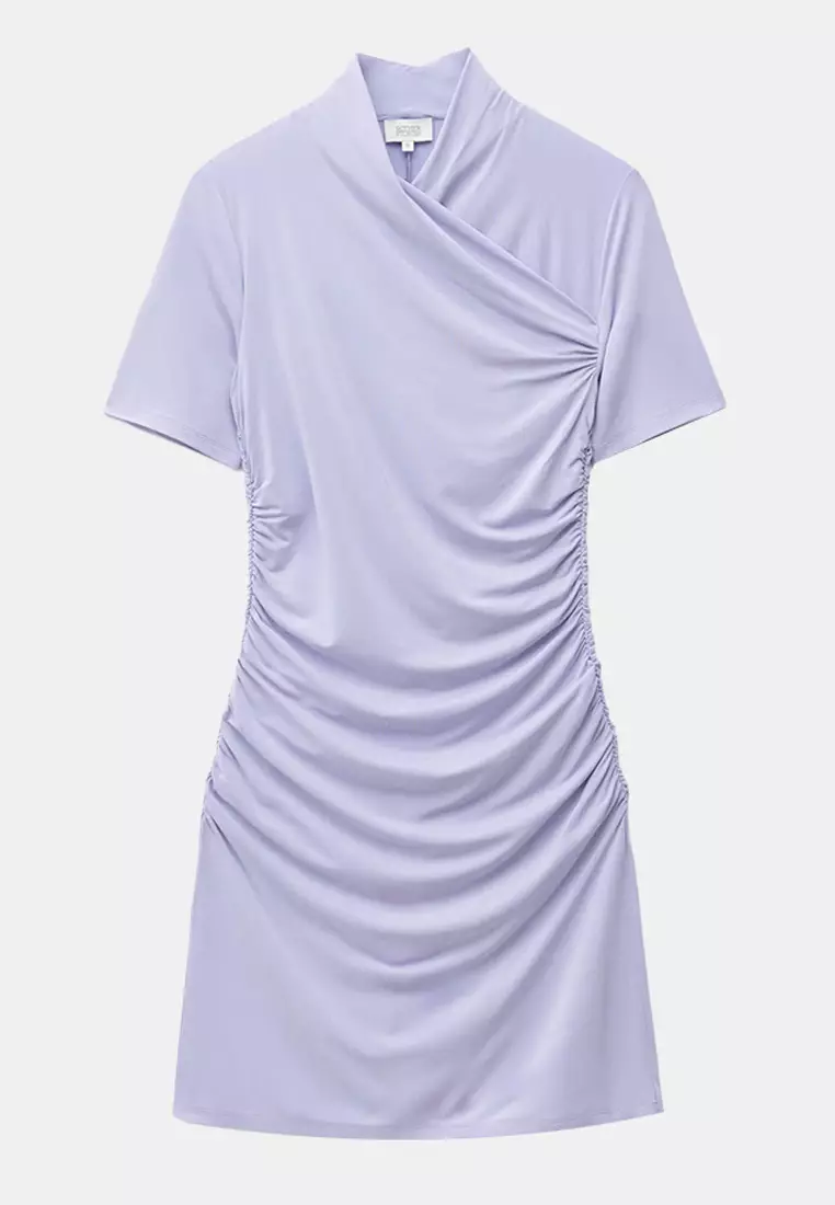 Draped Wrap Mini Dress
