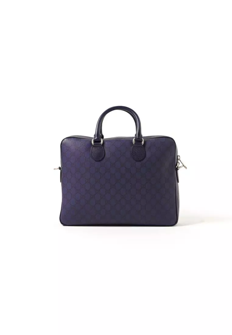 Tas GUCCI OPHIDIA GG MONOGRAM NAVY BRIEFCASE 100% ORIGINAL