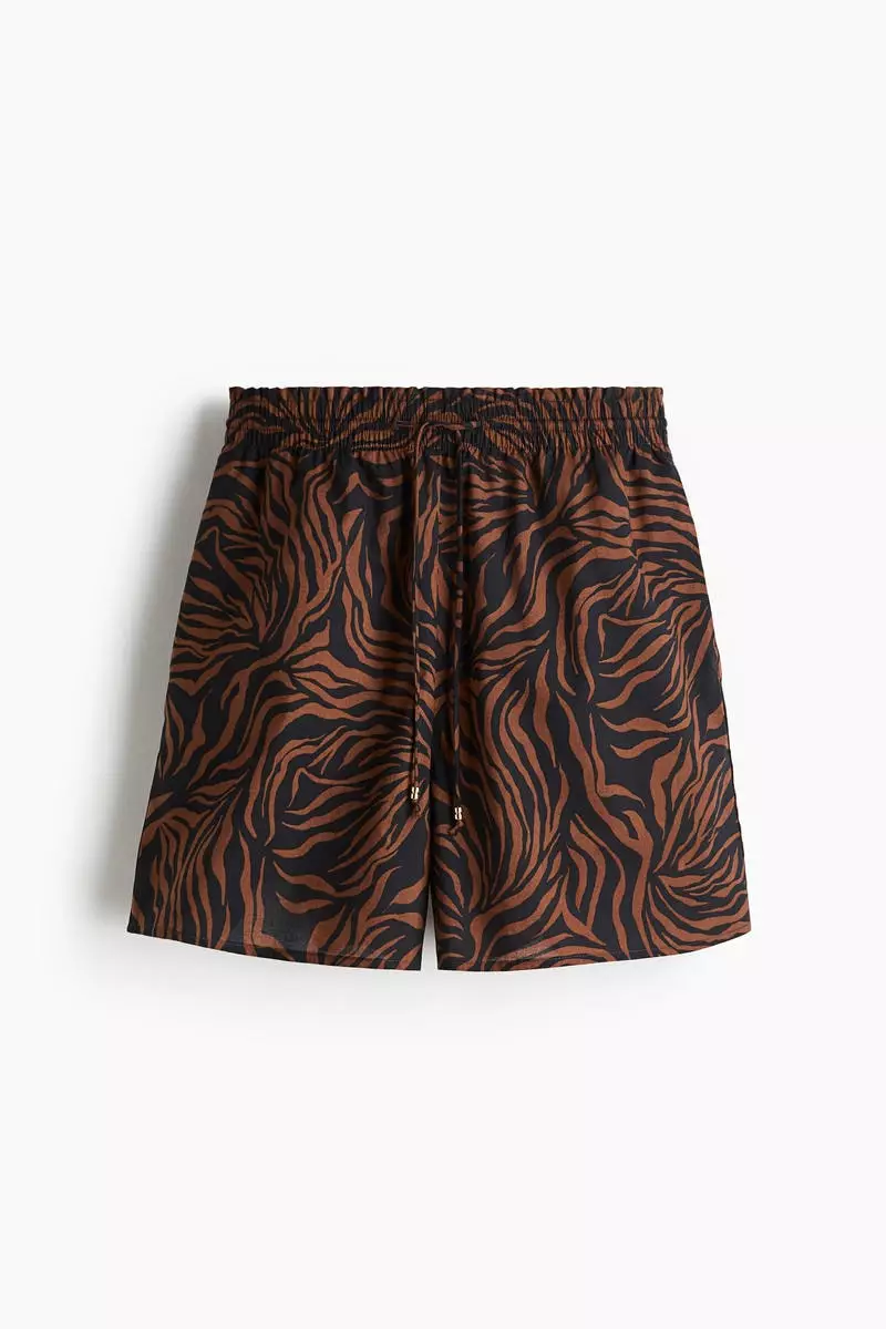 Printed drawstring shorts