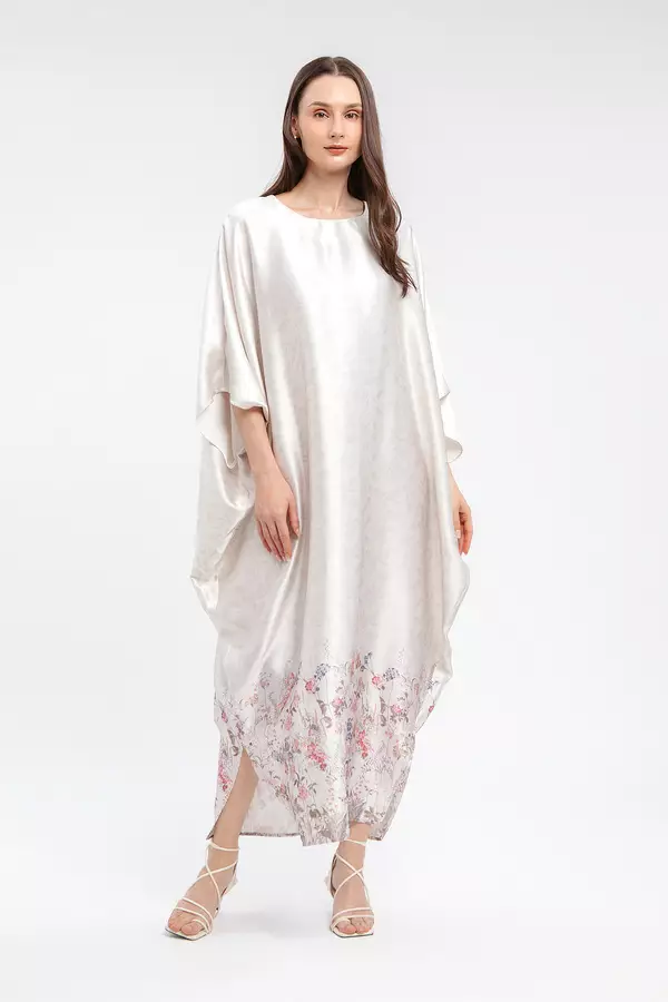 MINIMAL - Miriam - Kaftan Motif Bunga - Beige
