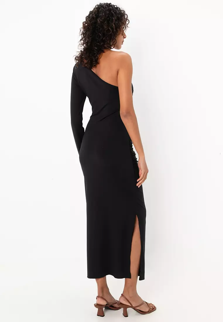 Formal Dress Zarah Strapless High Slit Midi Dress ZARA One