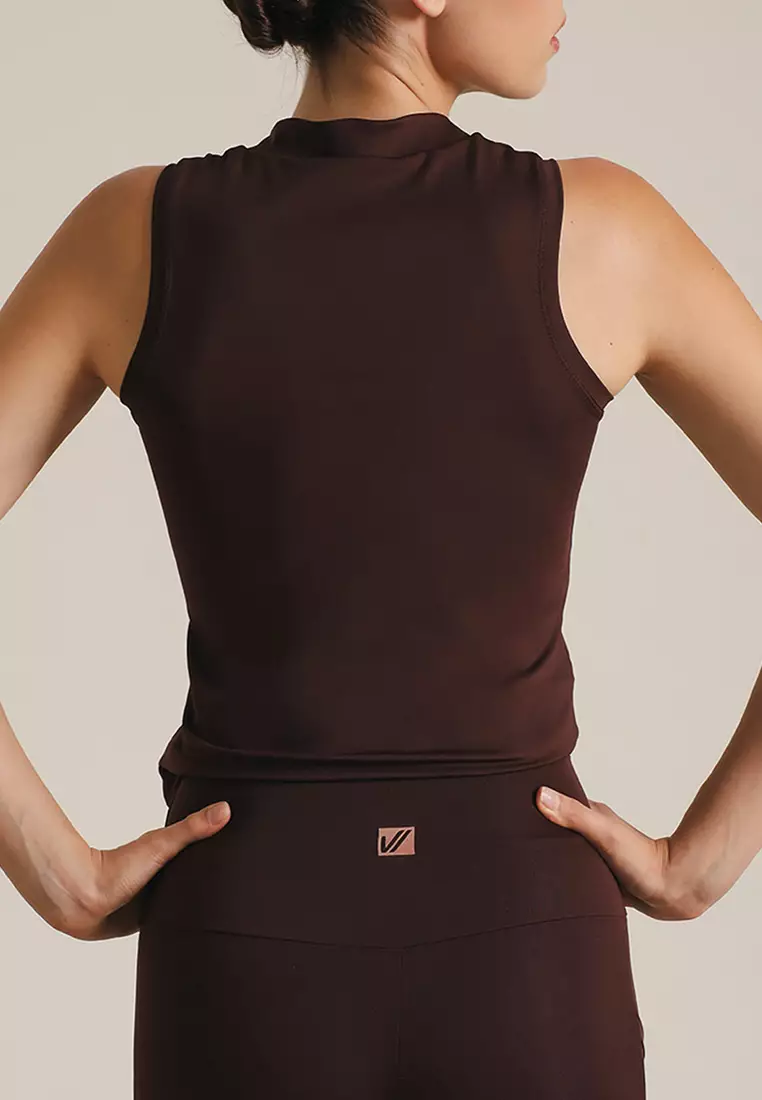 ZipRise Sleeveless Shirt - Coffee