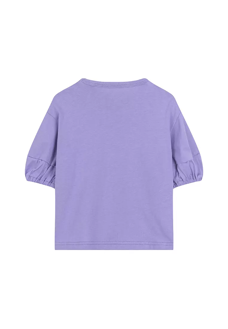 Graphic Printed Puff Sleeve T-Shirt