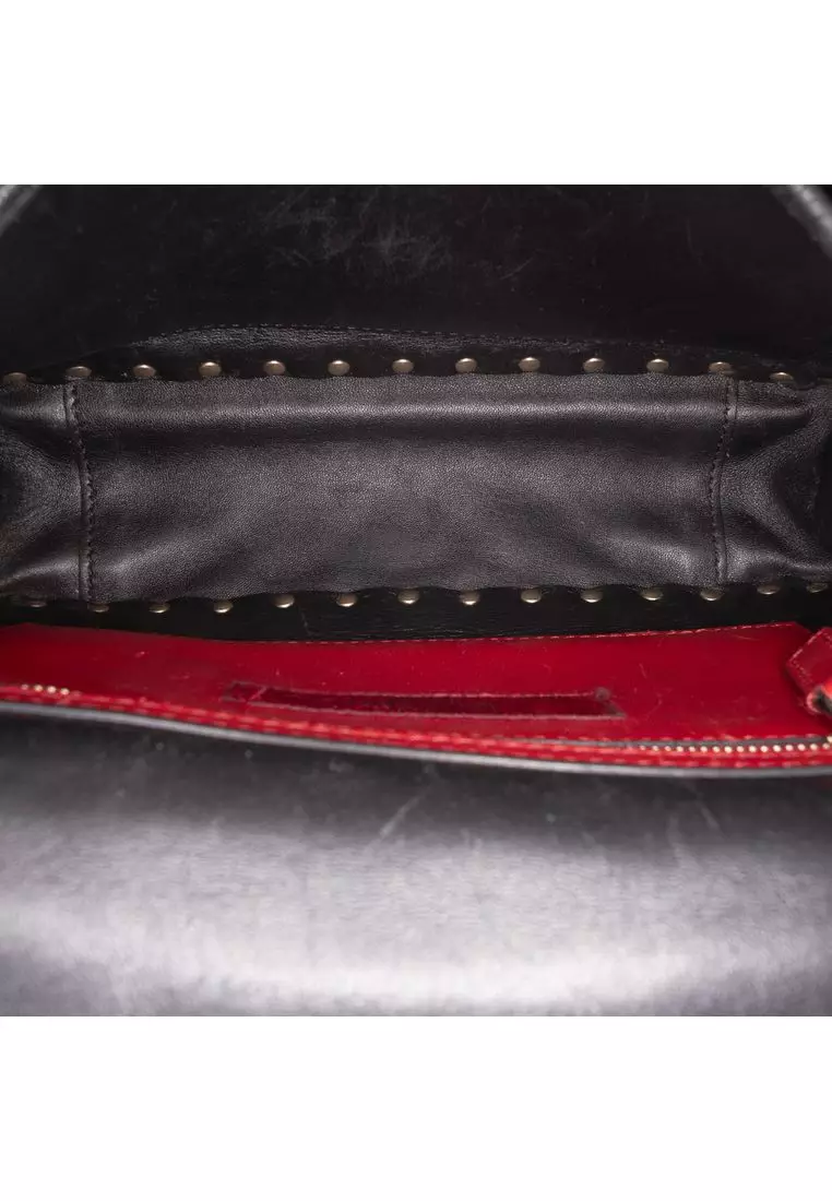 Pre-Loved Valentino Medium Lambskin Vltn Rockstud Spike Satchel