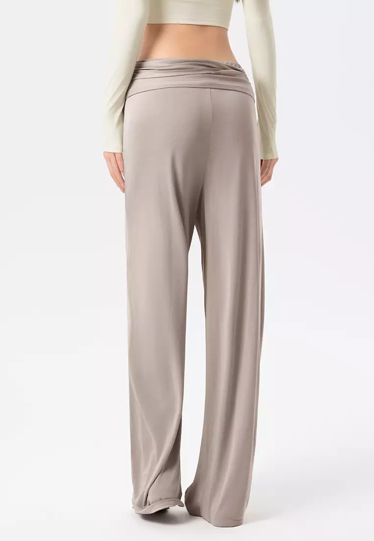 Low Waist Draped Wide Leg Pants DSG-DWL125601