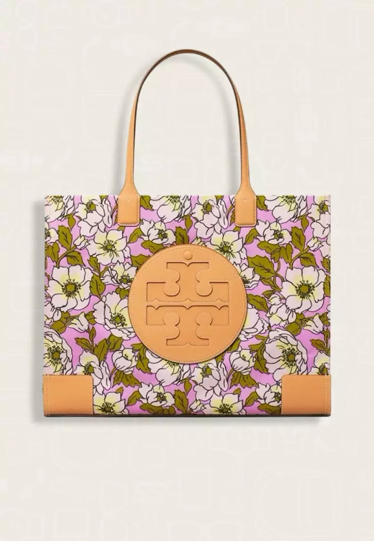Tory Burch Ella Printed Tote Aster Pink Flower