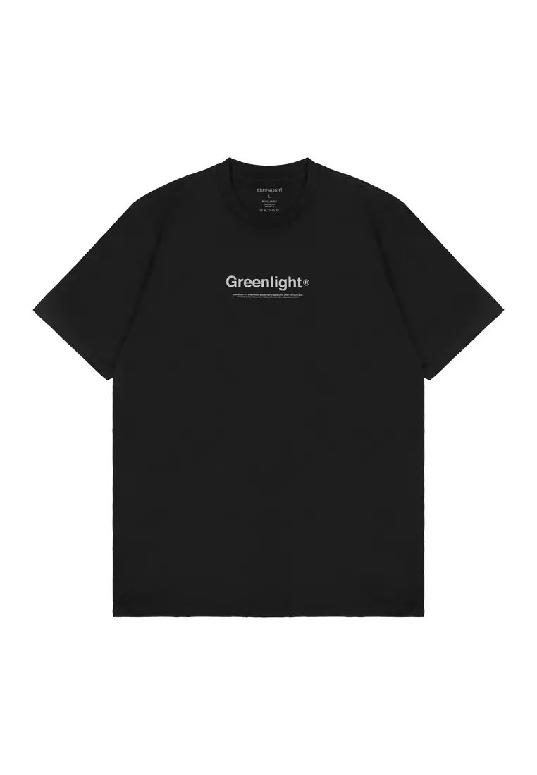 Greenlight Men's T-Shirt Short Sleeve Regular Fit Cotton Logo Script Alwaz C320125