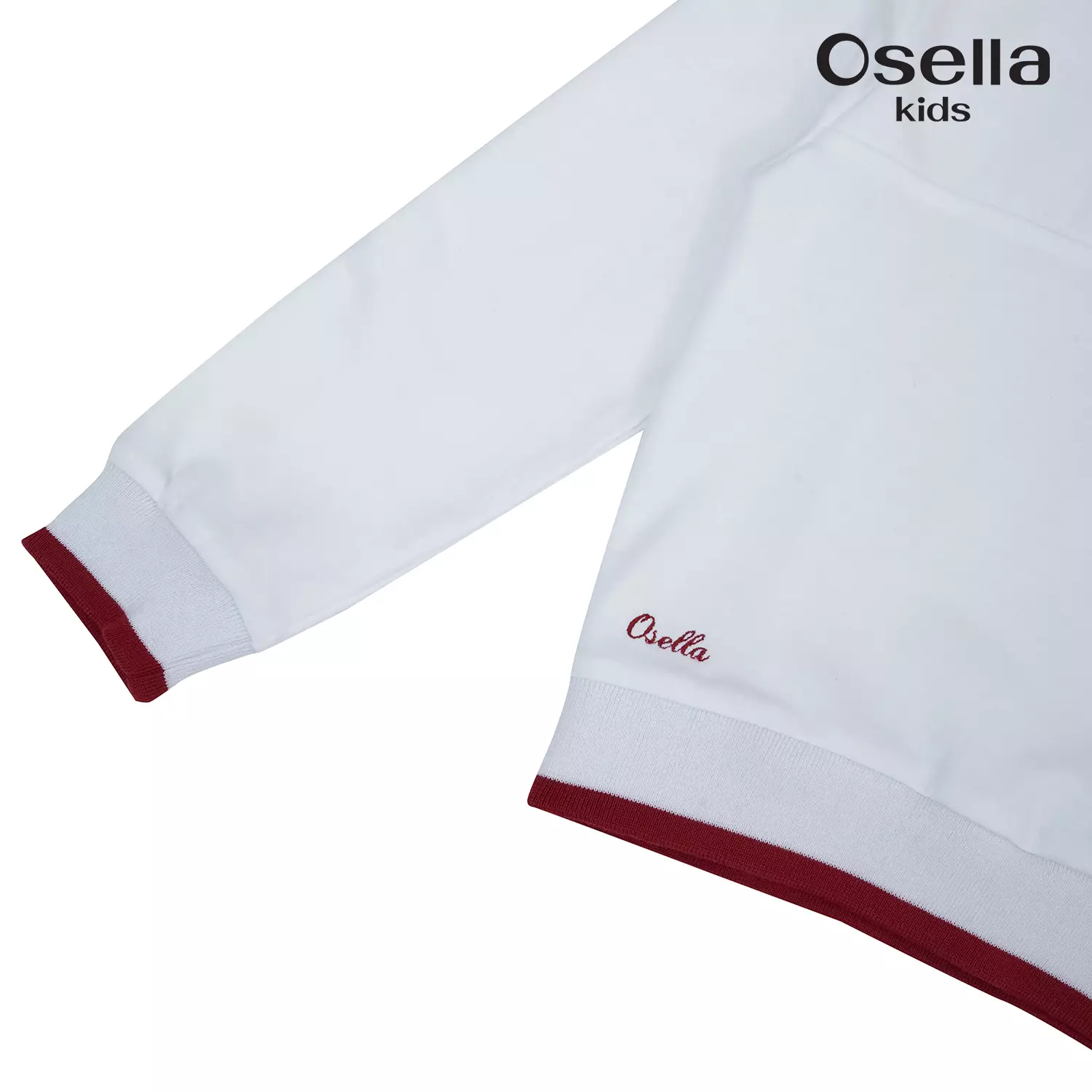 Osella Collared Sweatshirt In Red And White Color Combination 2312500101 | Sweater Anak Perempuan