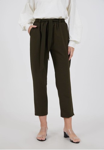 Berrybenka Label green Sophie Vony Straight Pants Olive 53594AA010EF27GS_1