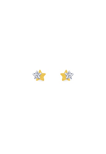 MJ Jewellery white and gold MJ Jewellery Gold Star Earrings S118, 916 Gold 2BA95ACBE10094GS_1