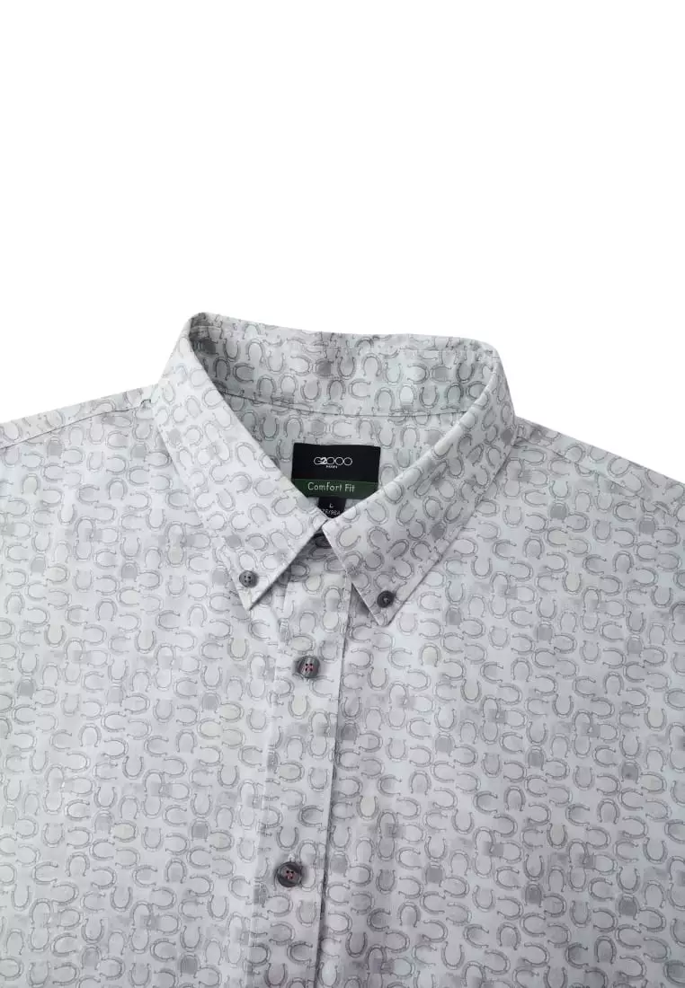 G2000 Wrinkle-Free Horseshoe Digital Print Comfort Fit Twill Casual Shirt