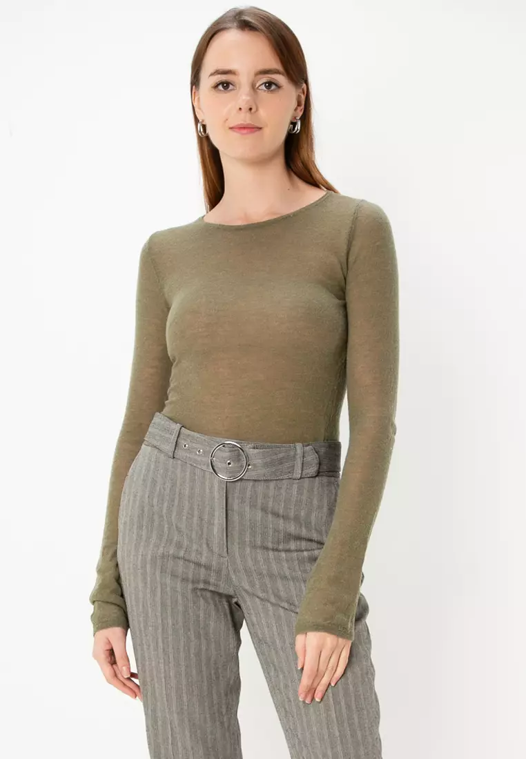 ZARA Long Sleeve Knit Tee 2025 | Buy ZARA Online | ZALORA