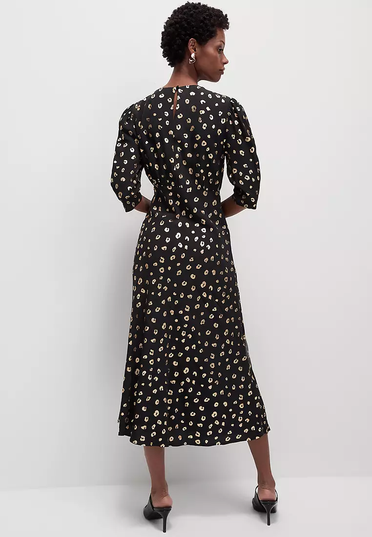 Foil Animal Print Midaxi Column Dress