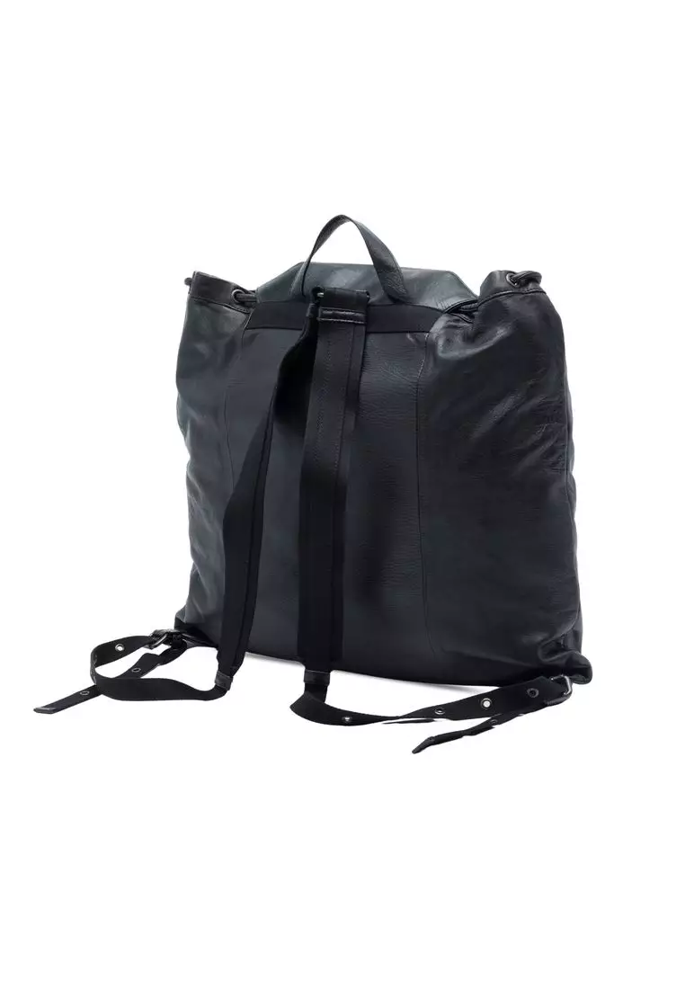 Pre-Loved Bottega Veneta Intrecciato Trimmed Leather Drawstring Backpack