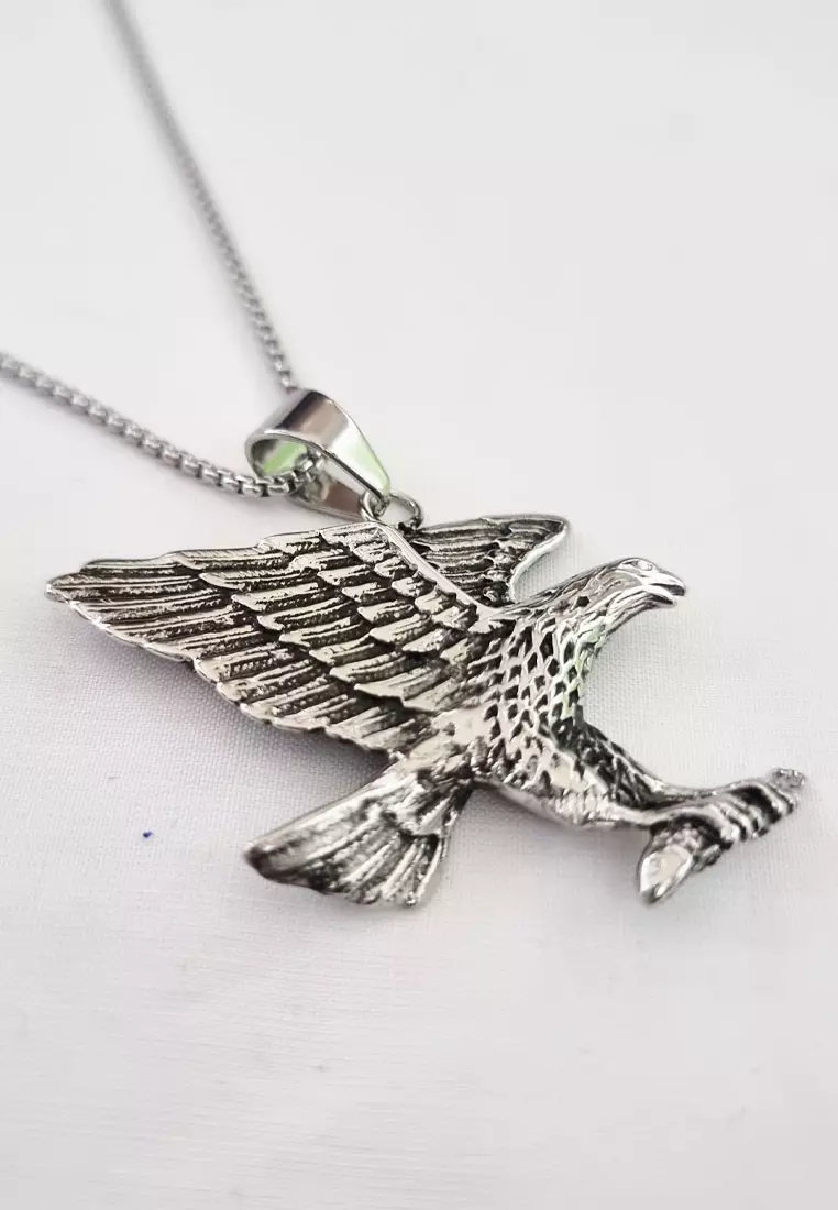 Eagle Premium Stainless Steel Necklace Kalung Pria Silver