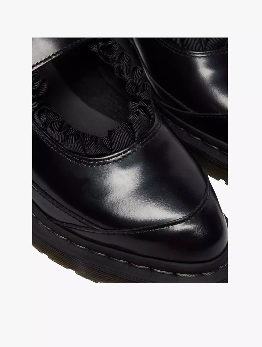 Dr. Martens Elphie MJ Frill Black Polished Smooth