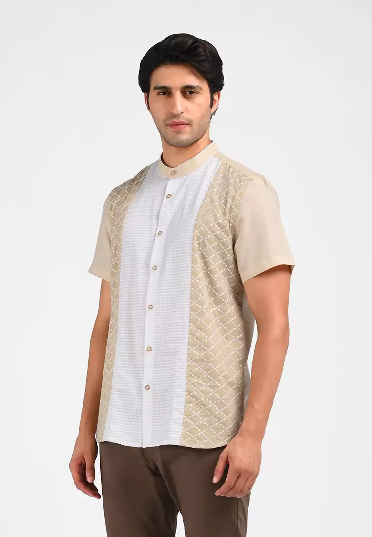 MOC Kemeja Koko Lengan Pendek Pria DARIUS-KHAKI