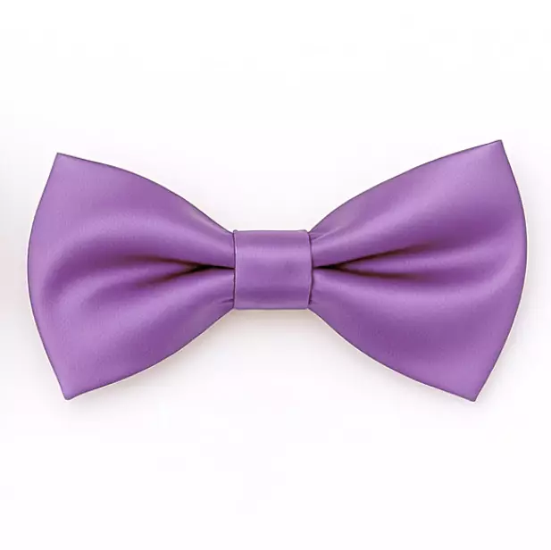 Houseofcuff Dasi Kupu Polos Bowtie Pria Bahan Satin Ungu Lavender