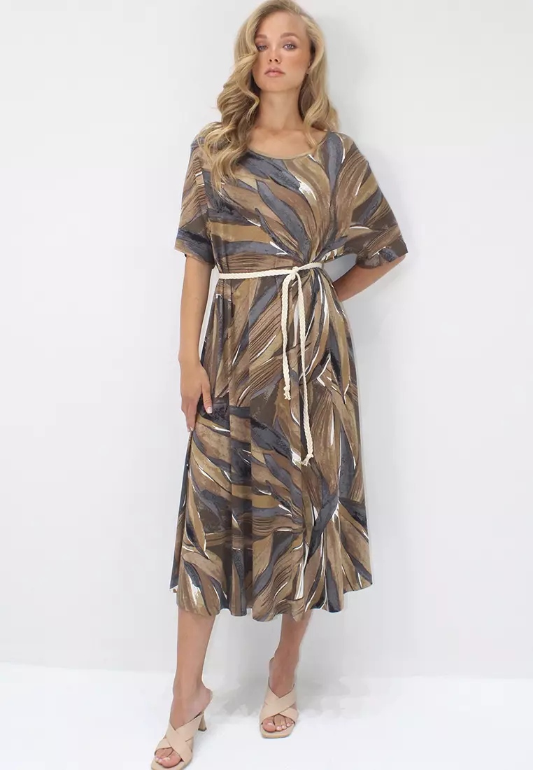 Half Sleeves Midi Dress