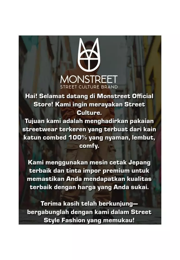 Monstreet Kaos Katun Combed 24S Grafis Reguler Fit Lengan Panjang Hitam Tshirt LUTR289 Cotton Combed 24S Graphic Tshirt Regular Fit Full Sleeve Black Tshirt Unisex