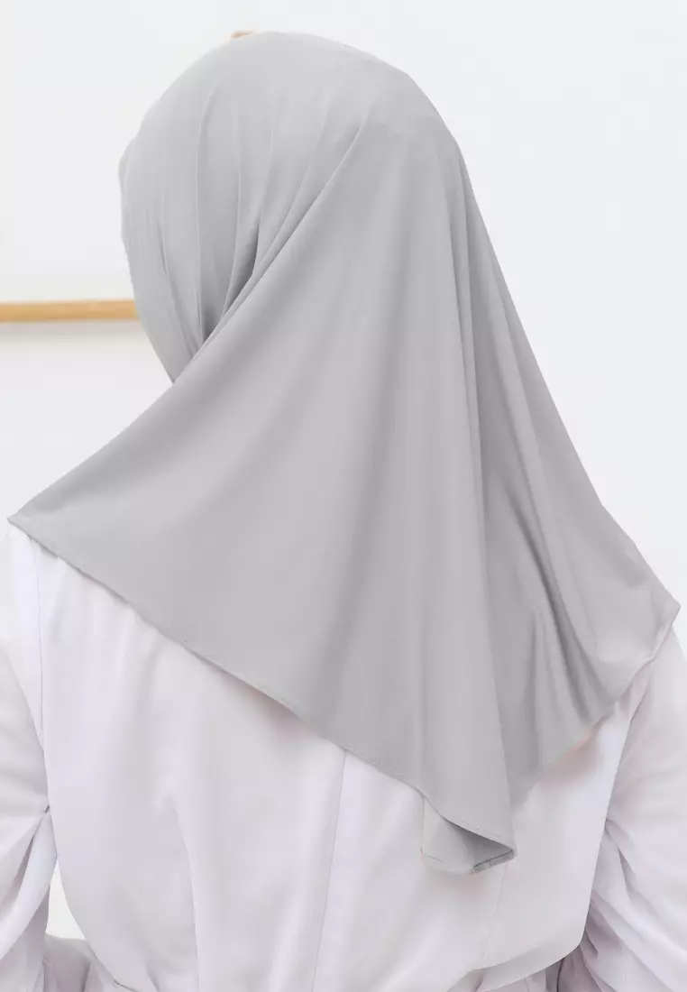 Jilbab Wanita Instan Curve Hijab Silver