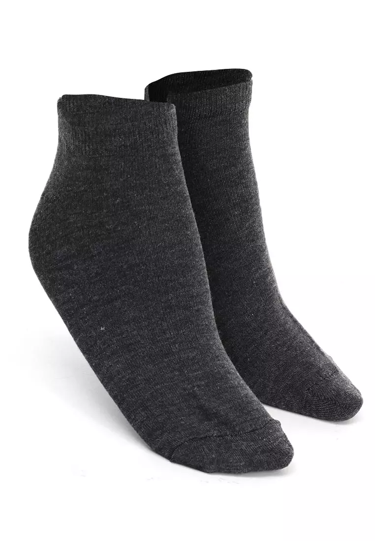 Seish Kaos Kaki Pria Wanita Polos Plain Ankle Socks Footwear Material Fabric ORIGINAL - Dark Grey