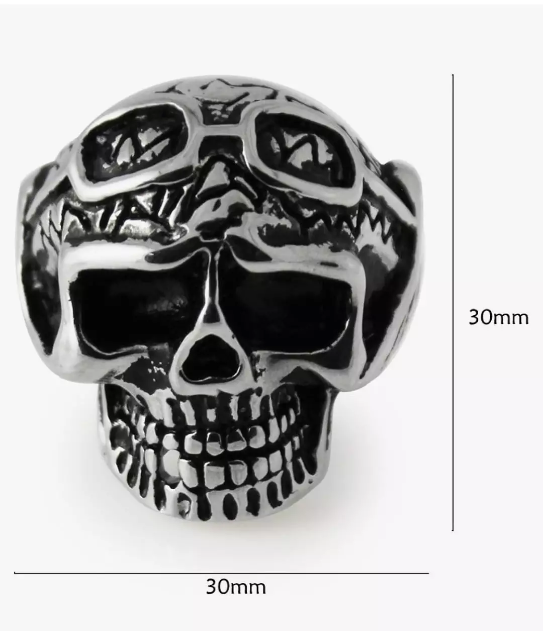 Aksesoris Cincin Pria Pilot Skull Ring Silver 