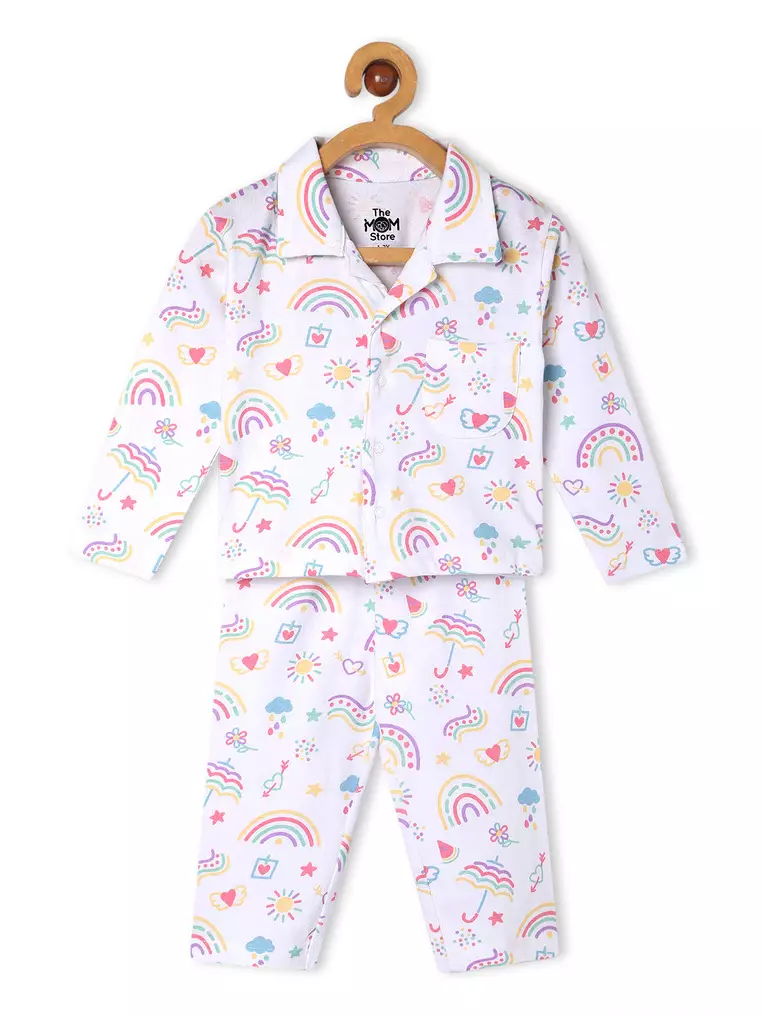 Baby and Kids Pajama Nightsuit Set- Sunshine and Rainbows