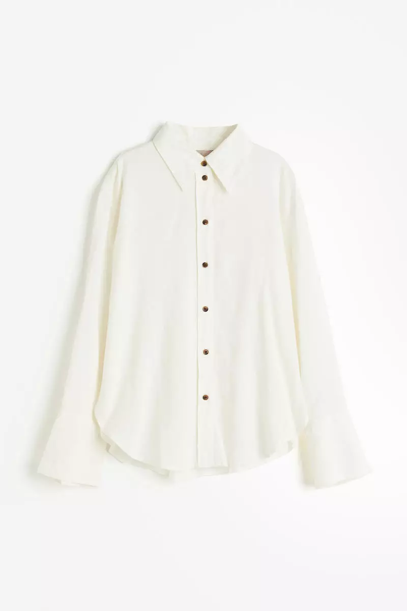 Oversized linen-blend shirt