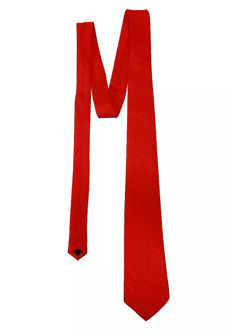 Ocean Dasi Pria Garis Man Neckwear Aksesoris Fashion Material Polyester ORIGINAL - Red
