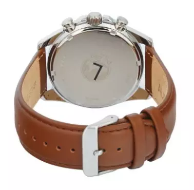 Jam Tangan Pria Alba Active AT3K69 AT3K69X1 Strap Leather Brown Color Men Black Dial Chronograph Feature Watch Original Garansi Resmi