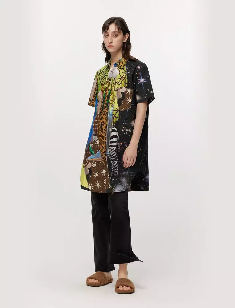 JNBY Women's Loose Color-Block Printed Shirt