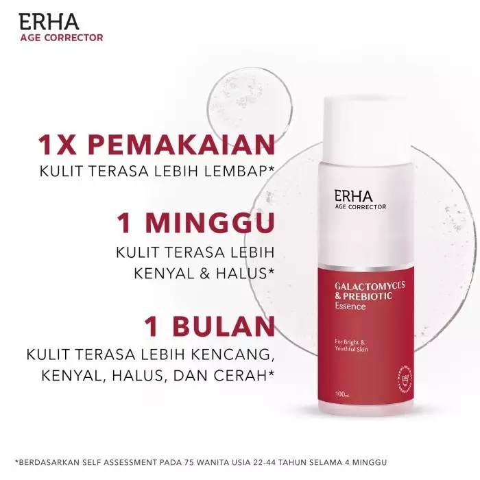 ERHA Age Corrector Galactomyces & Prebiotic Essence 100g - Essence Anti Aging | Melembabkan | Mengencangkan | Menghaluskan | Meningkatkan Hidrasi