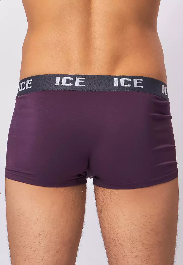 Ice Men Boxer Briefs With Pouch Contrast Stitch Nolan01 - Plum (Single Pack)