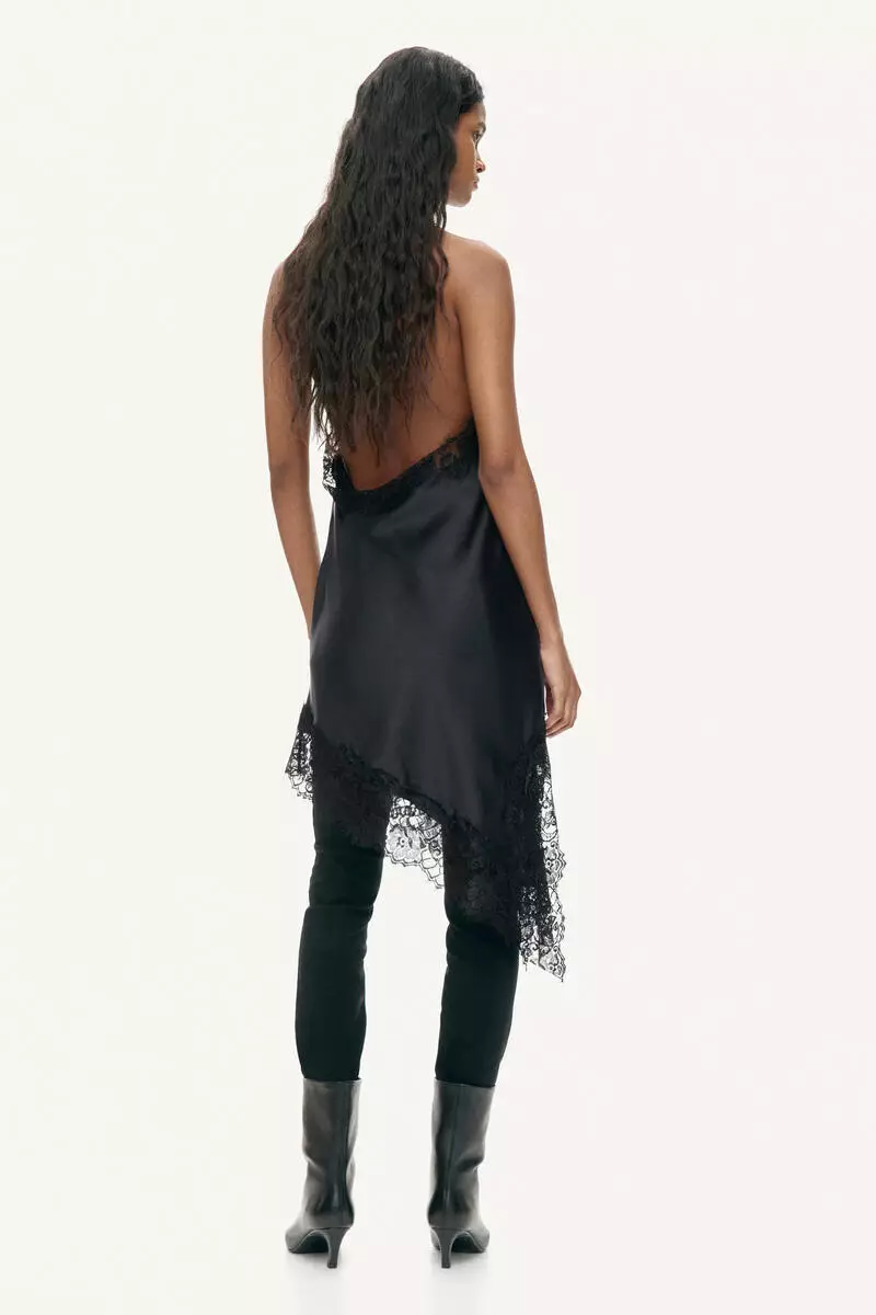 Satin halterneck dress