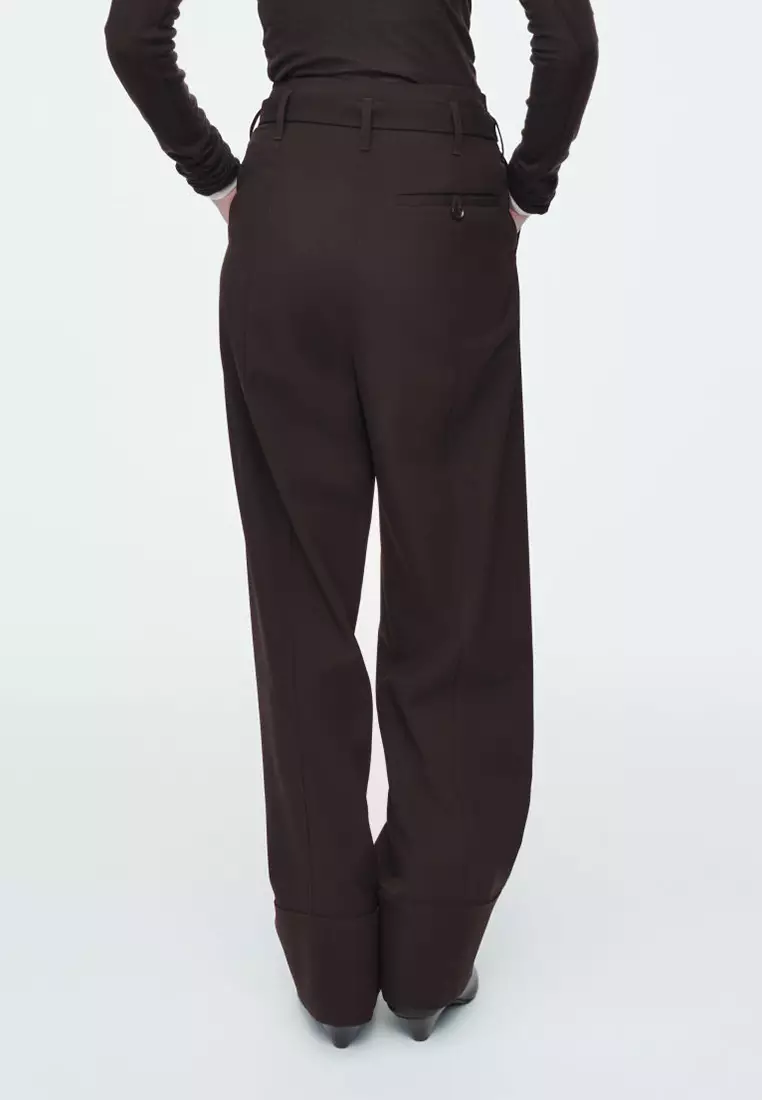 Turn-Up Wool-Blend Trousers