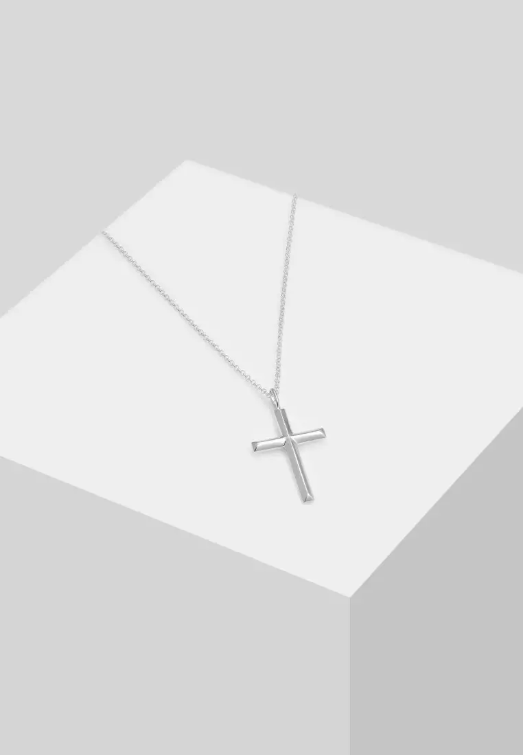 EXCLUSIVE Kalung Perhiasan Perak 925 Pria Chain Cross