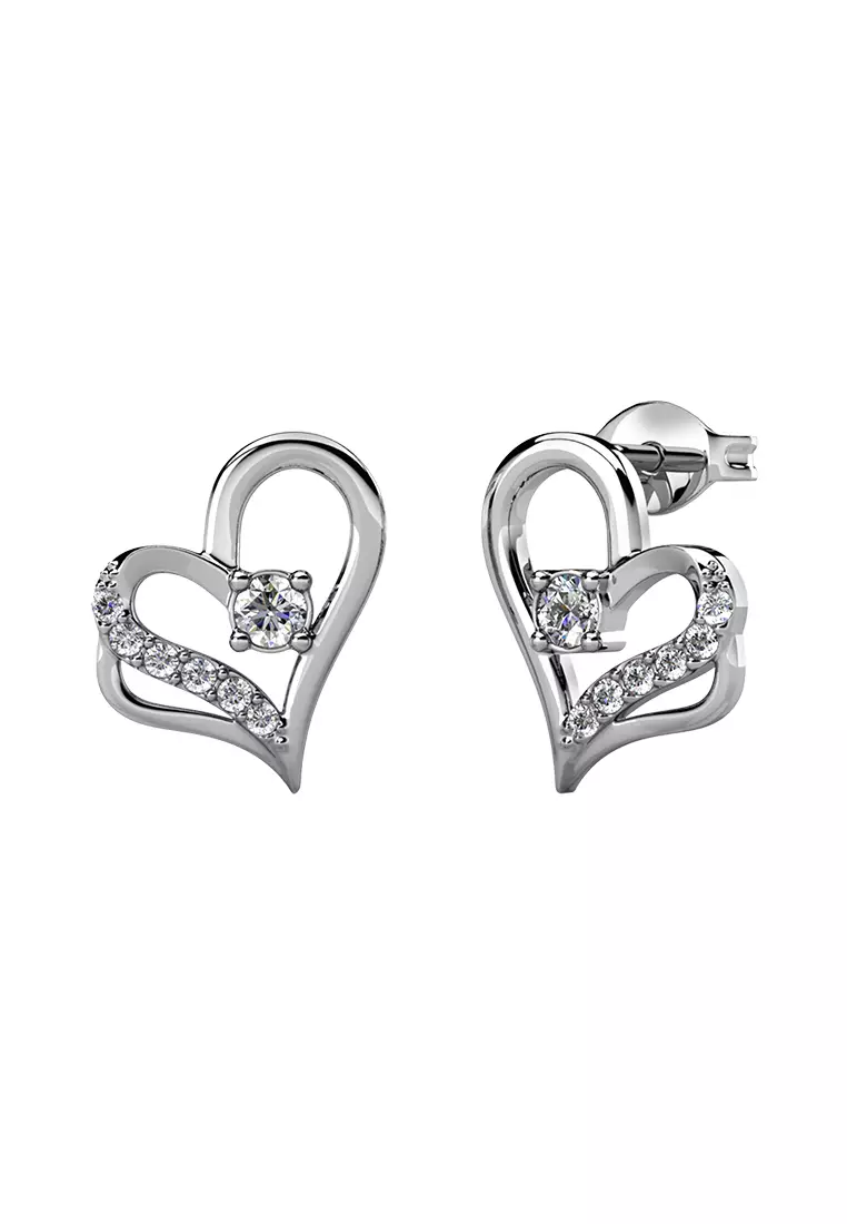 Destiny Love Earring WG - Anting Crystal Swarovski by Her Jewellery