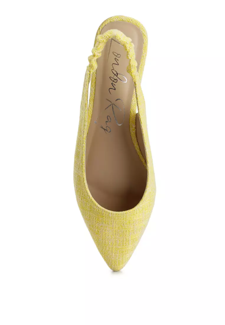 Yellow pointed store toe flats