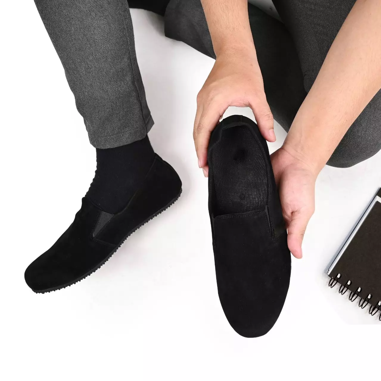 Country Boots Chiga - Sepatu Moccasin Flat - Black